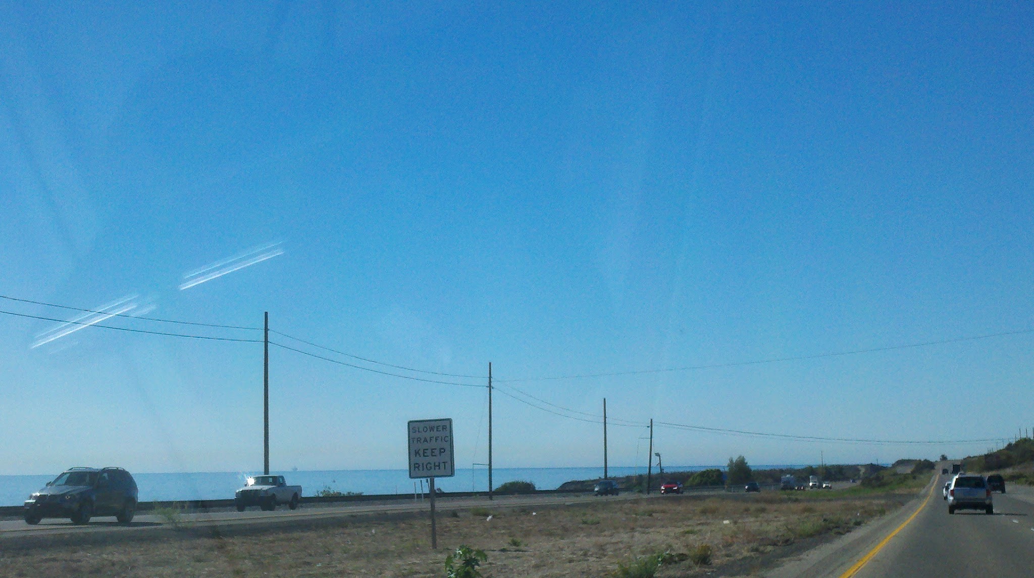 A view of the Pacific Ocean from the 101