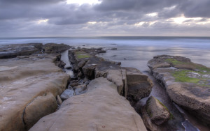 Image of La Jolla cove in California after sunset