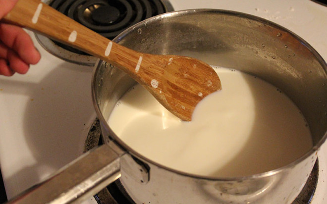 Scald Milk for Homemade Ice Cream