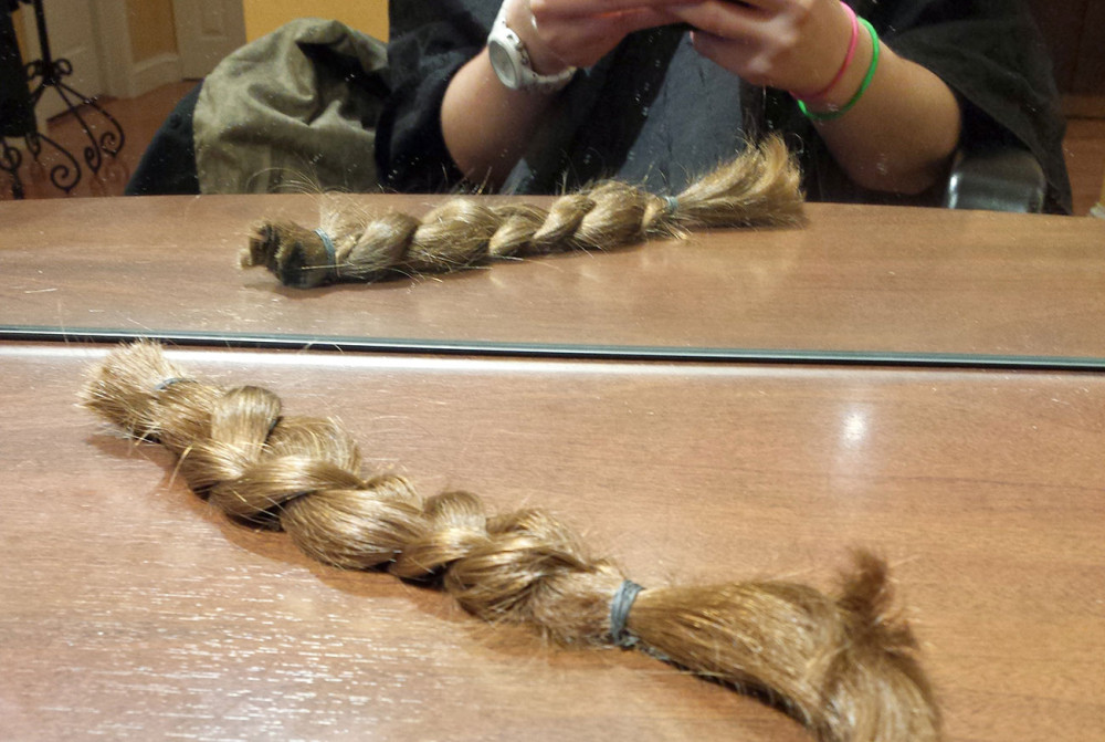 Ponytail cut and ready to donate