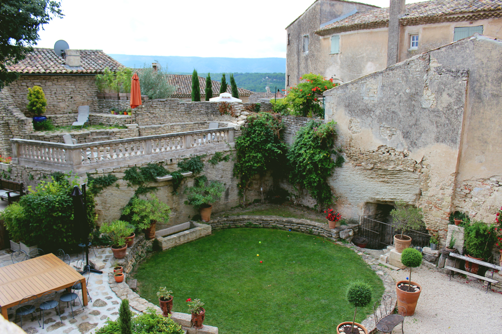 Courtyard of castle in Goult France