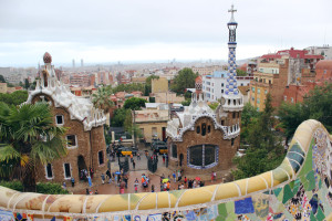 Overlooking the entrance to Park Güell