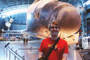 Richard in front of Discovery Space Shuttle